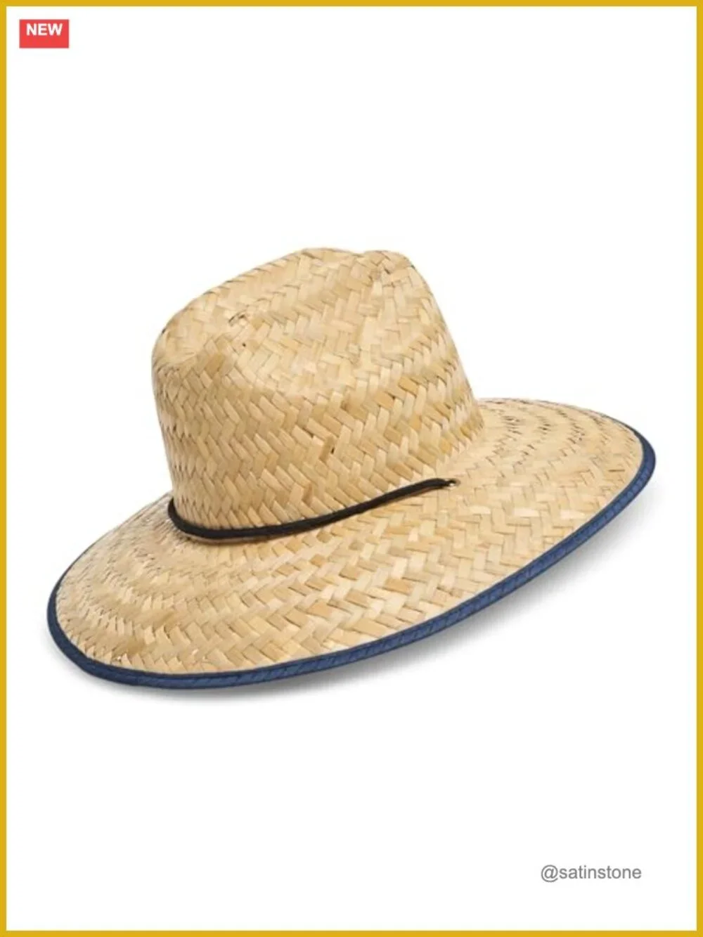 Unisex Adult Straw Sun Hat with Branded Front Label